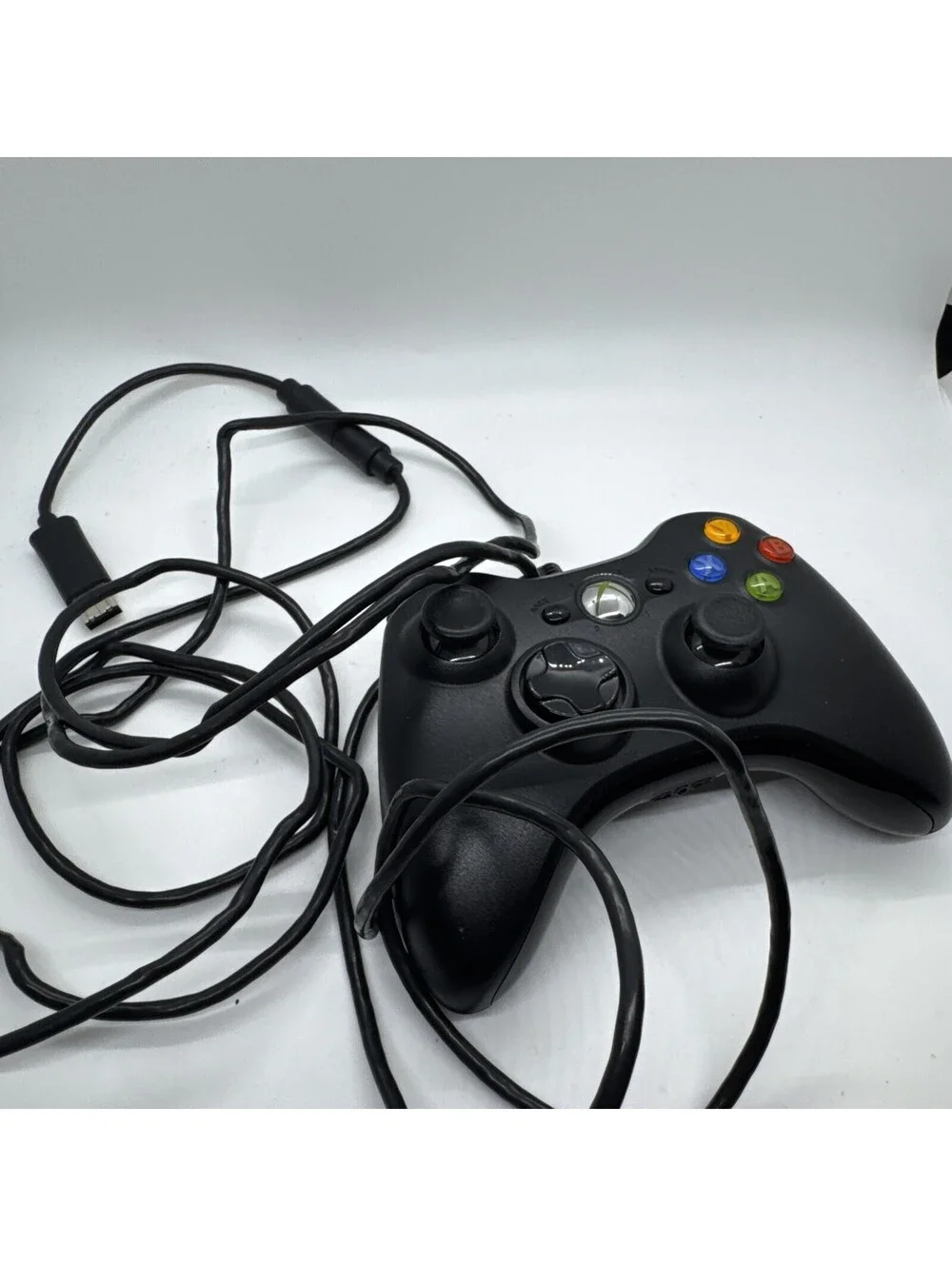 Official OEM Microsoft Xbox 360 Wired Black Controller USB Tested Works